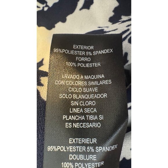 NWOT Jessica Howard Size 18 Navy & White Floral Cold Shoulder Dress Polyester - Picture 16 of 16